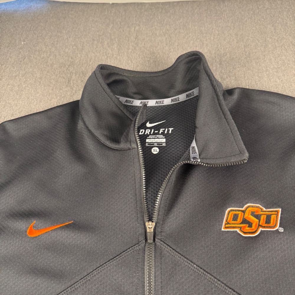 Nike OSU Oklahoma State University Dri-FIT Quarter Zip Pullover Mens XL Black
